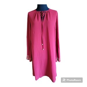 Michael Kors dress tied keyhole front Small maroon studded bell sleeves w tags